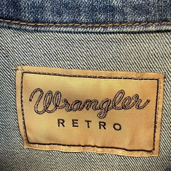 NWT WRANGLER X COLOSSEUM Oklahoma Jean Jacket Women's Large Blue Sooners OU New - Picture 7 of 16